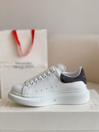 Alexander McQueen Oversized White Black Leather Sneakers