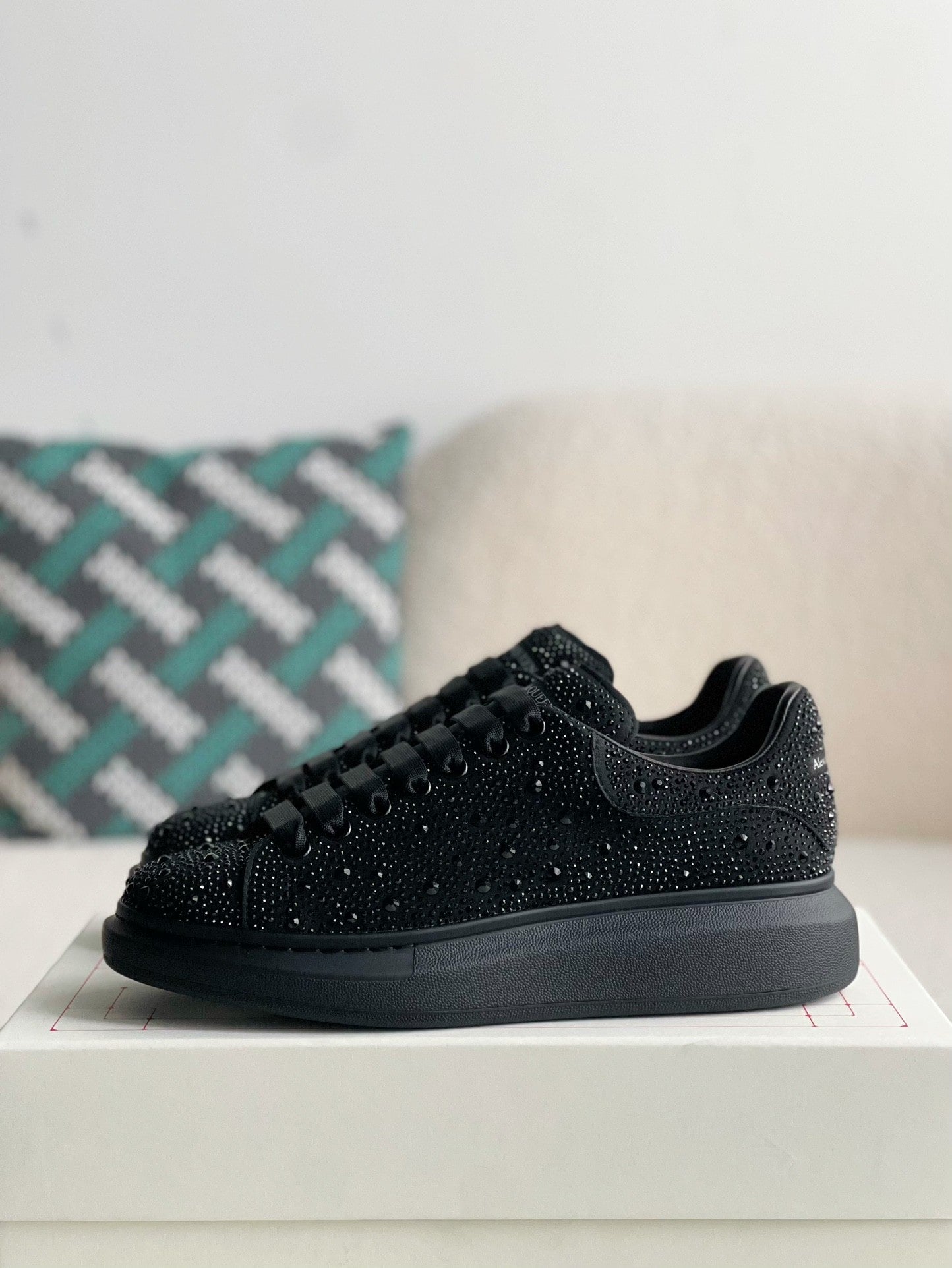 Black Alexander Mcqueen Oversized Glitter Sneakers McQueen
