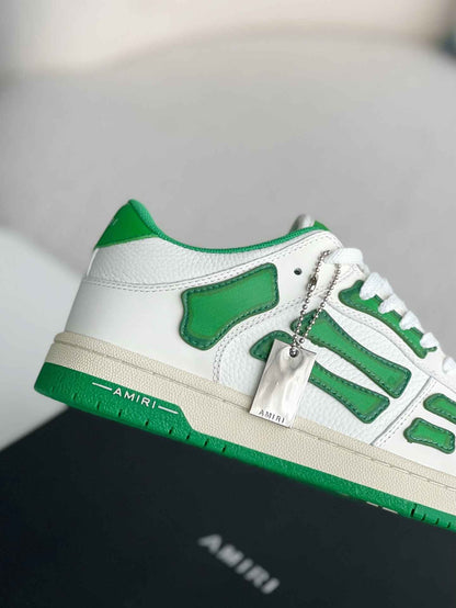 AMIRI Skel Top Low White Green Sneakers