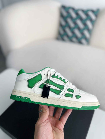 AMIRI Skel Top Low White Green Sneakers