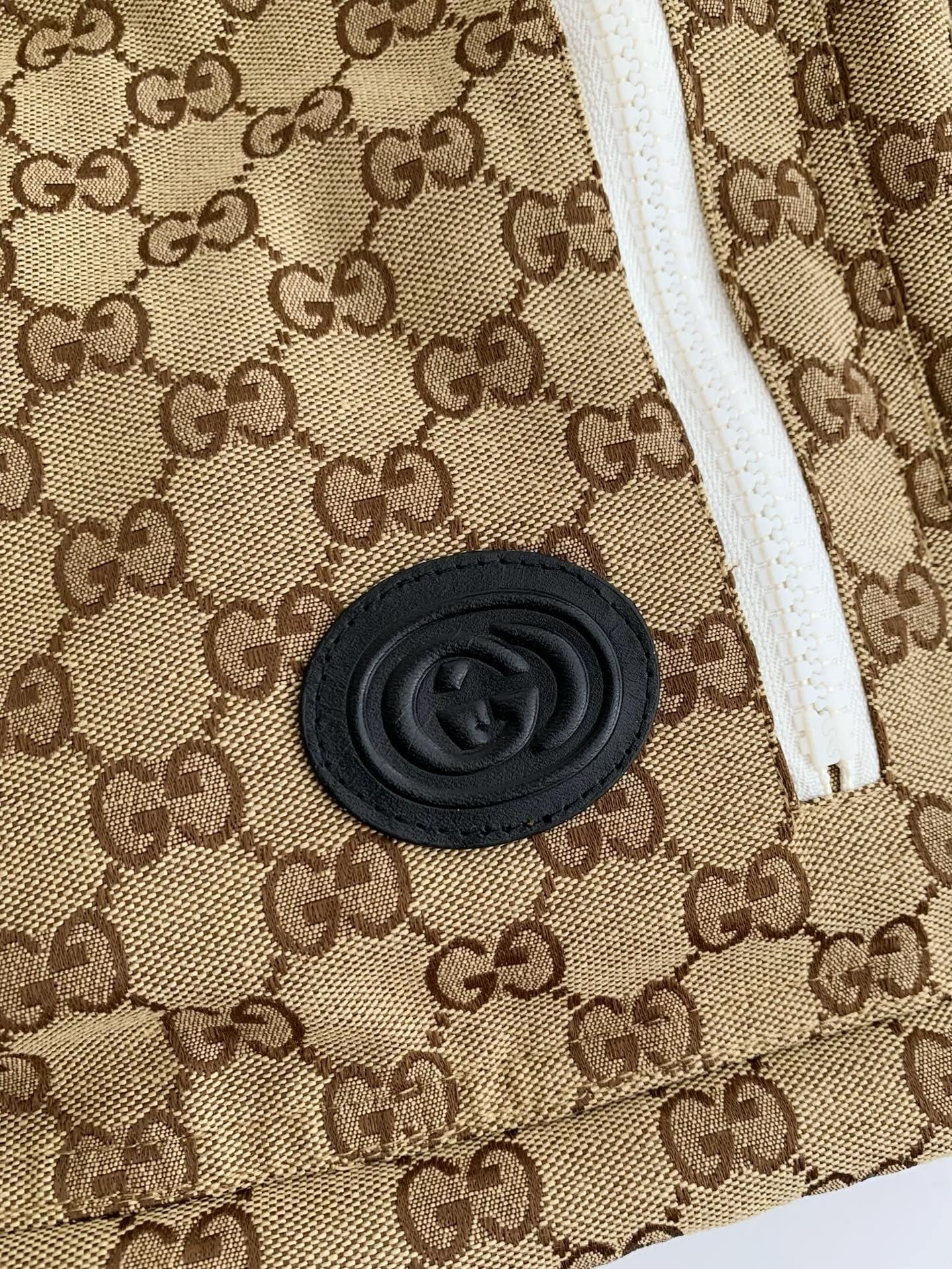 Gucci GG Camel & Ebony Jacquard Hooded Jacket