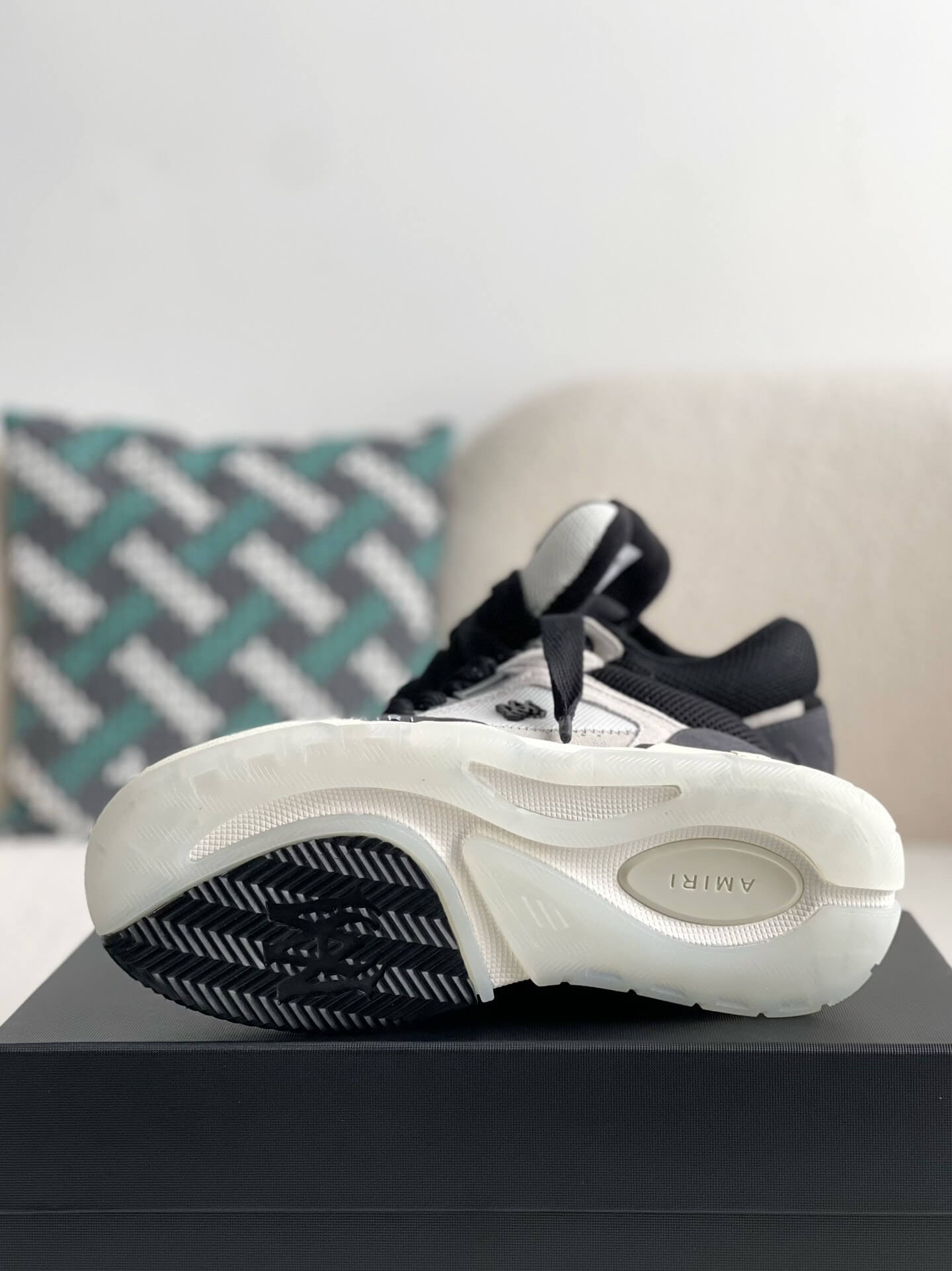 Amiri MA-1 Sneaker – Grey Suede, Black & White – HolloShoe