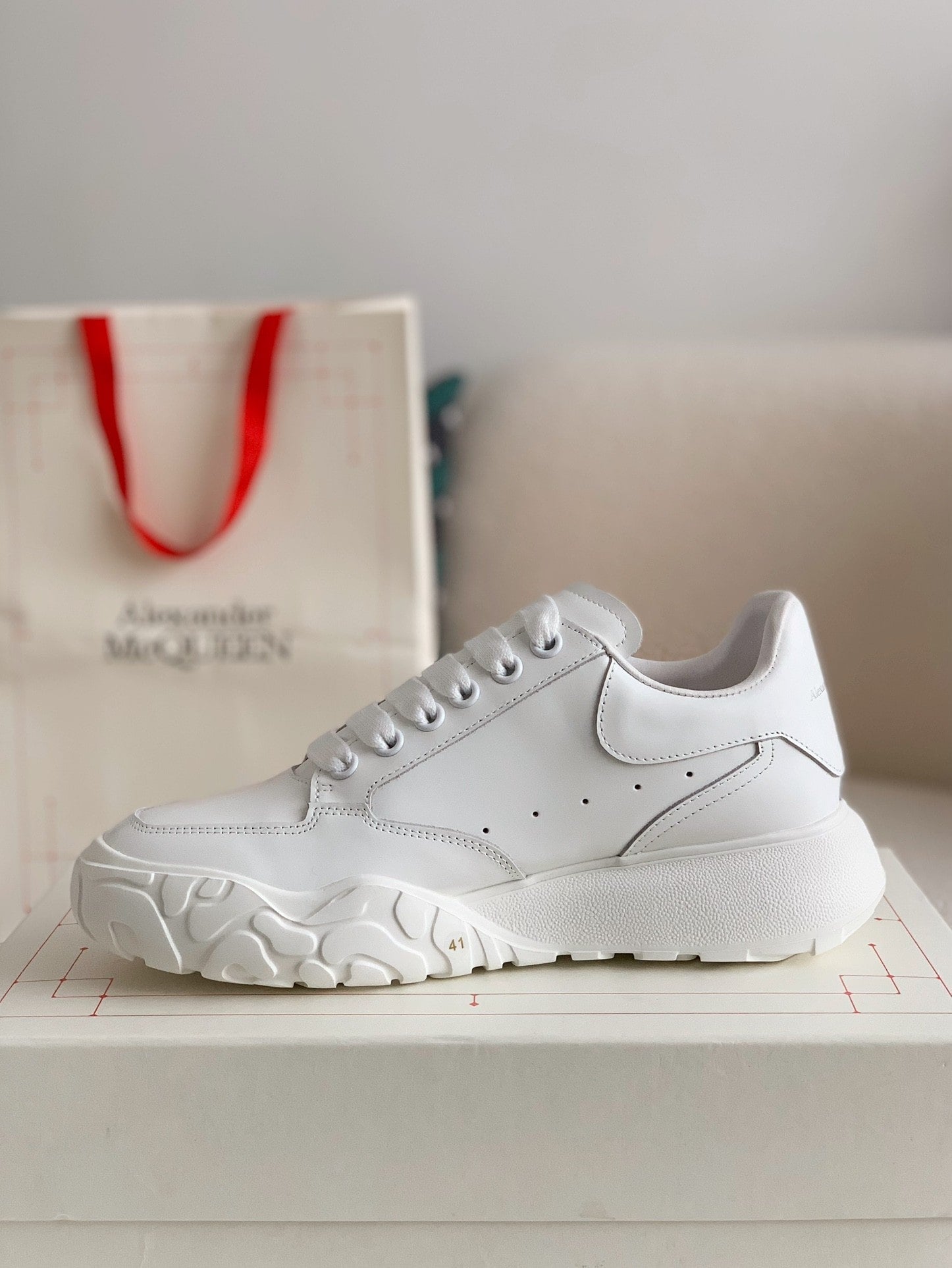 Alexander McQUEEN ホワイト レザー スニーカー 28㎝相当 Alexander-McQueen-Men_s-White-