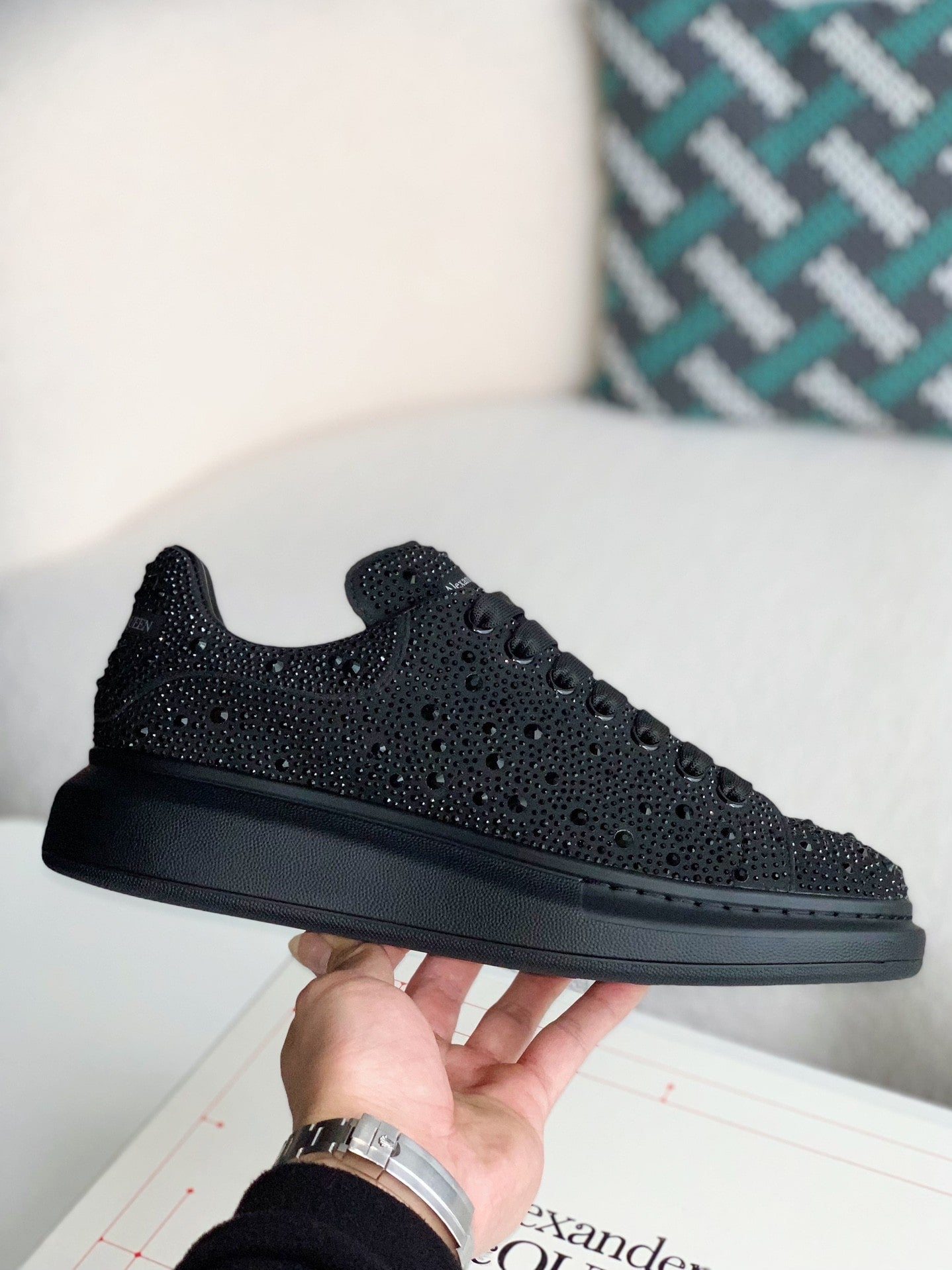Alexander McQueen Oversized Sneakers in Crystal Black