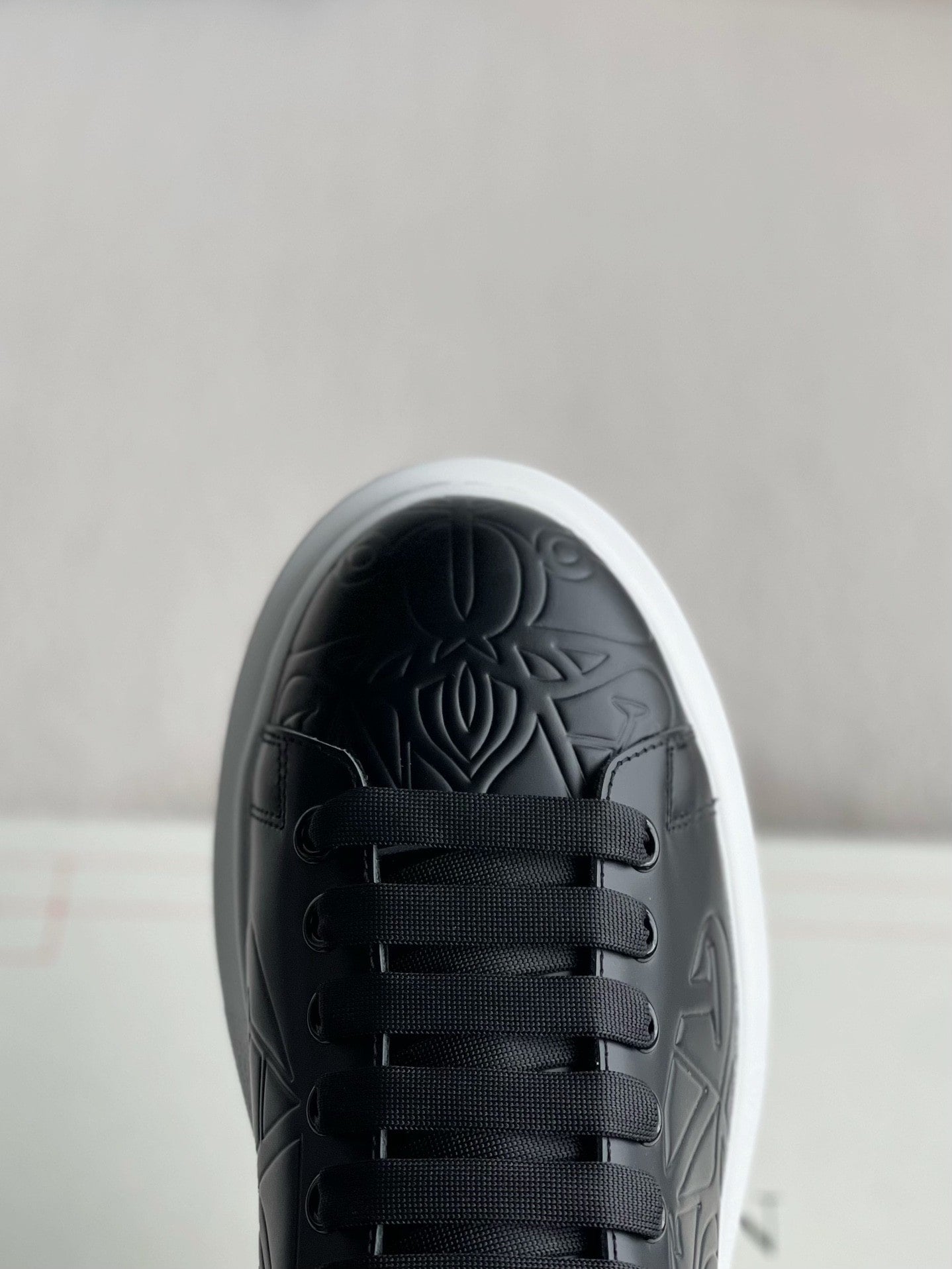 Alexander McQueen Quilted Black Oversized Sneakers - White Chunky Sole