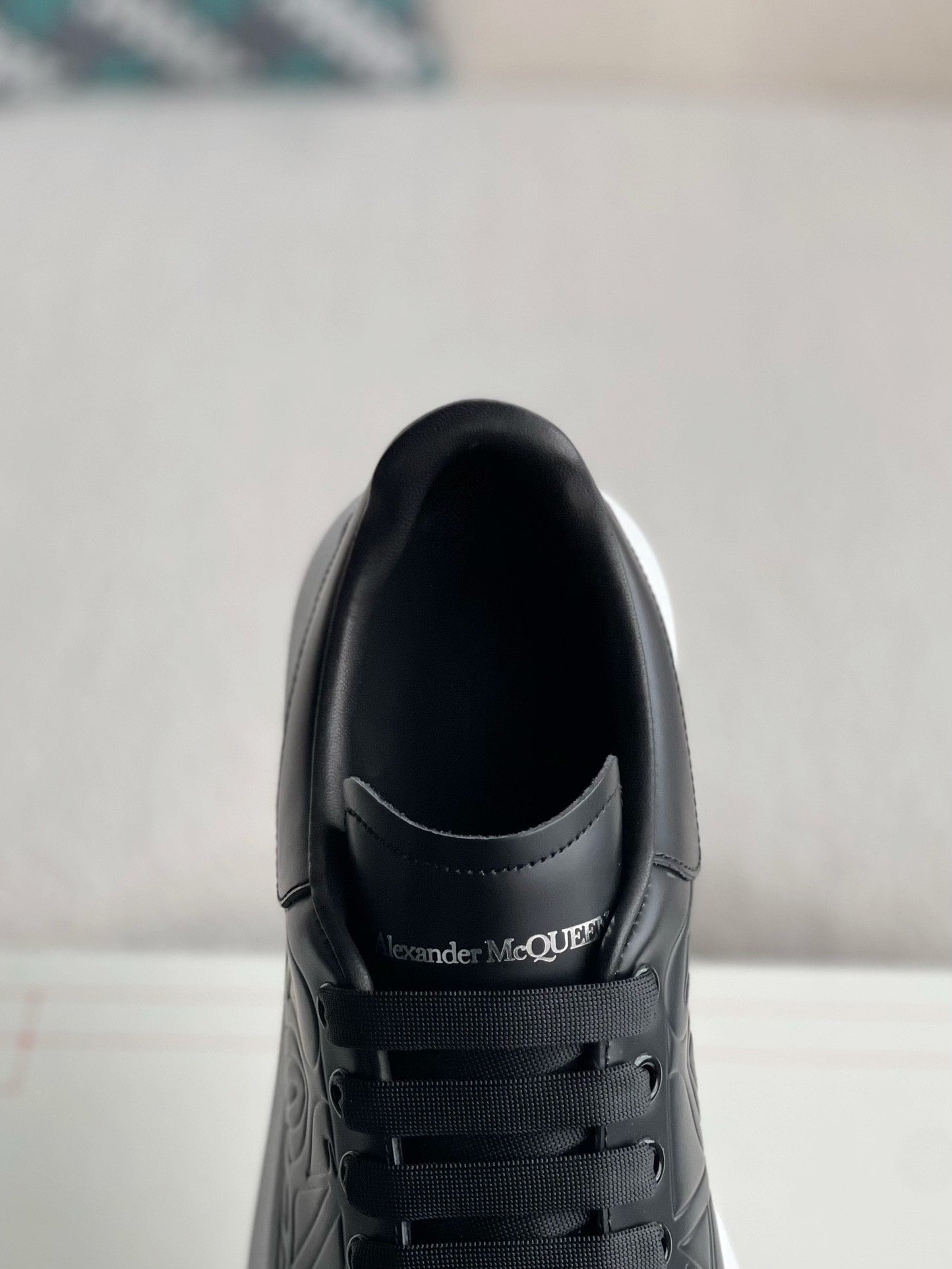 Alexander McQueen Quilted Black Oversized Sneakers - White Chunky Sole