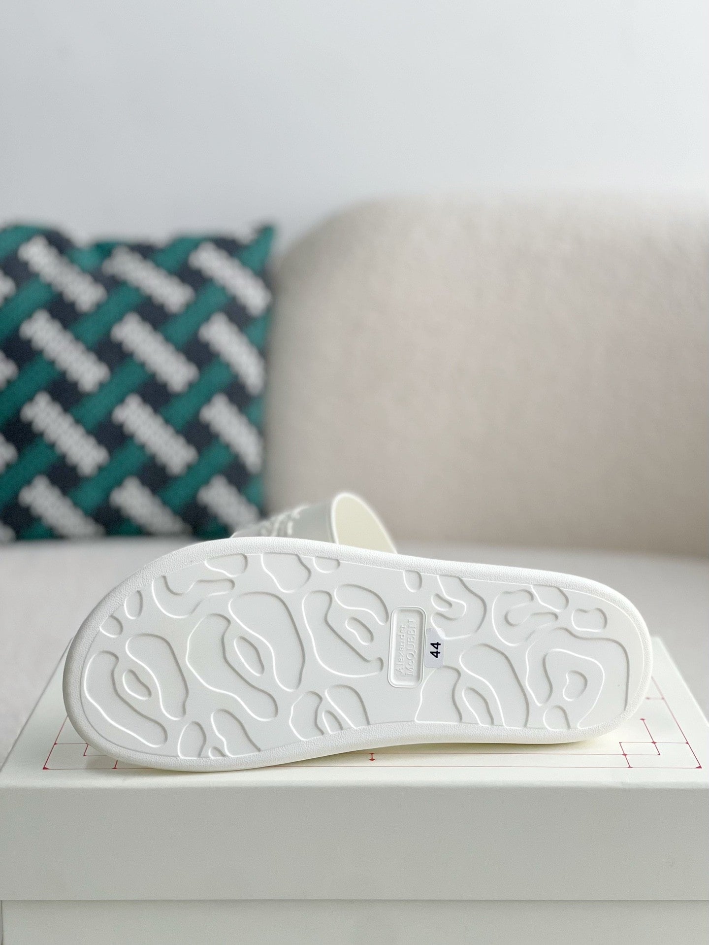Alexander McQueen White Rubber Flat Slides