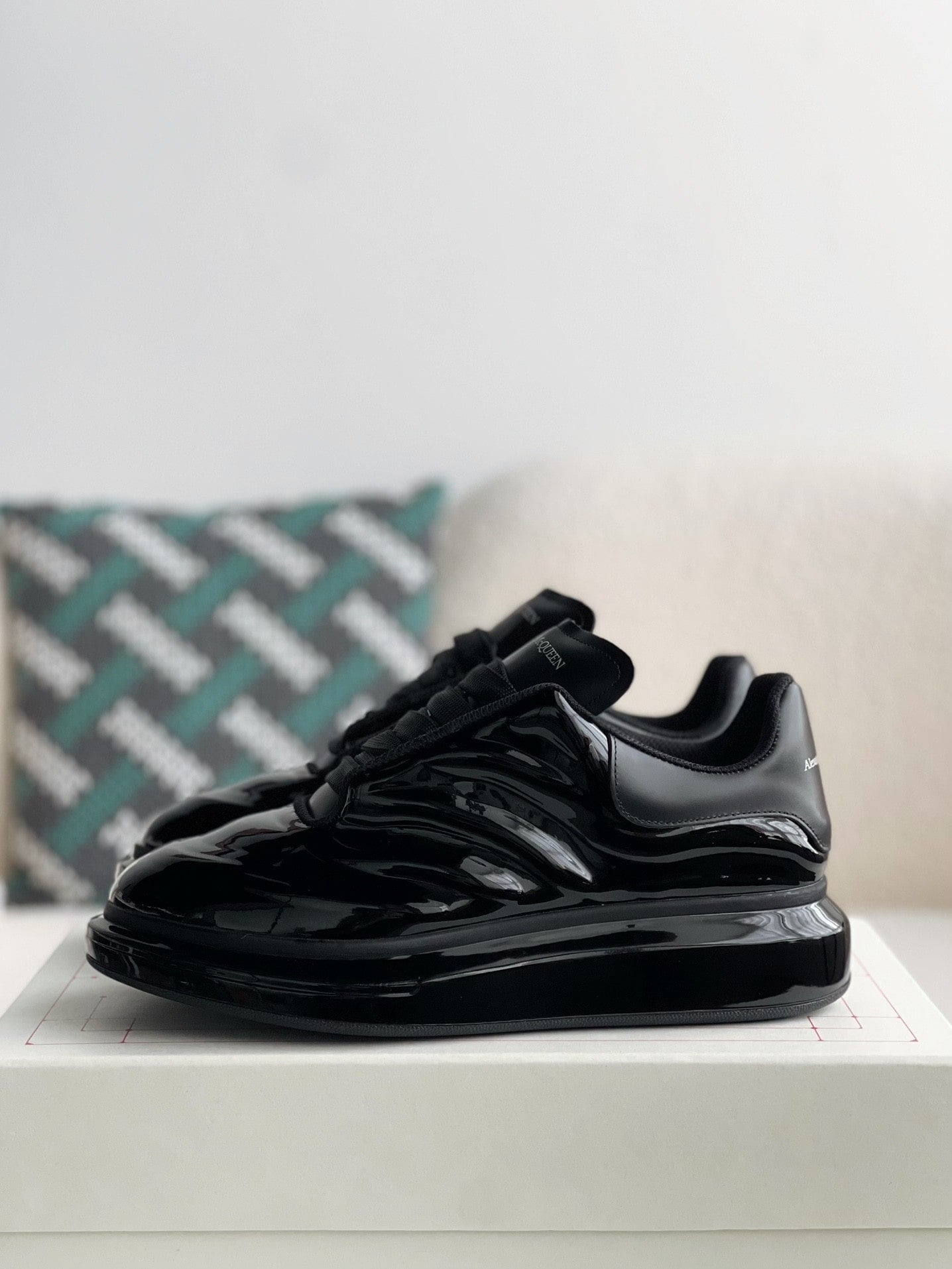 Alexander McQueen Oversized Black Lux Gloss Sneakers