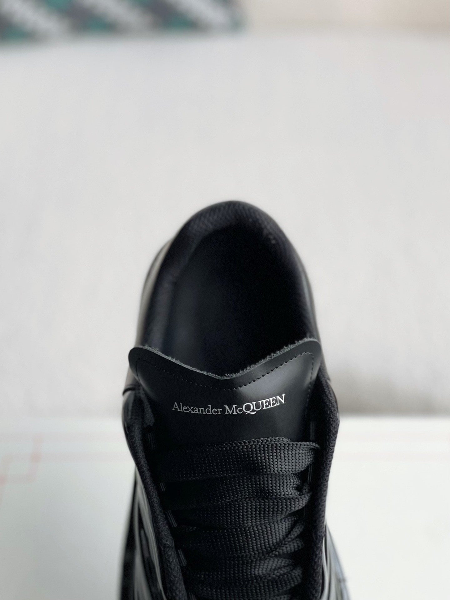 Alexander McQueen Oversized Black Lux Gloss Sneakers – HolloShoe