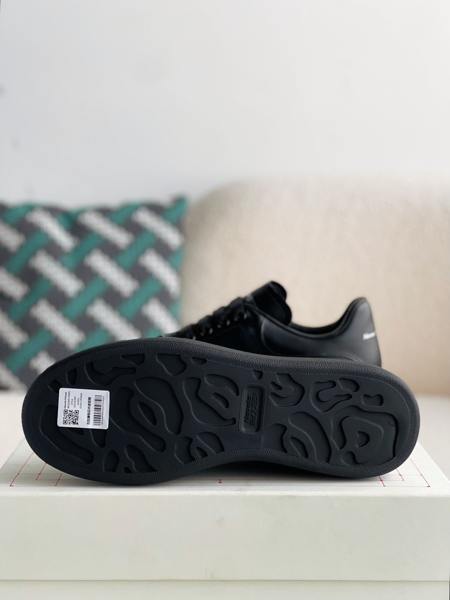 Alexander McQueen Oversized  Graffiti Black White Sneakers