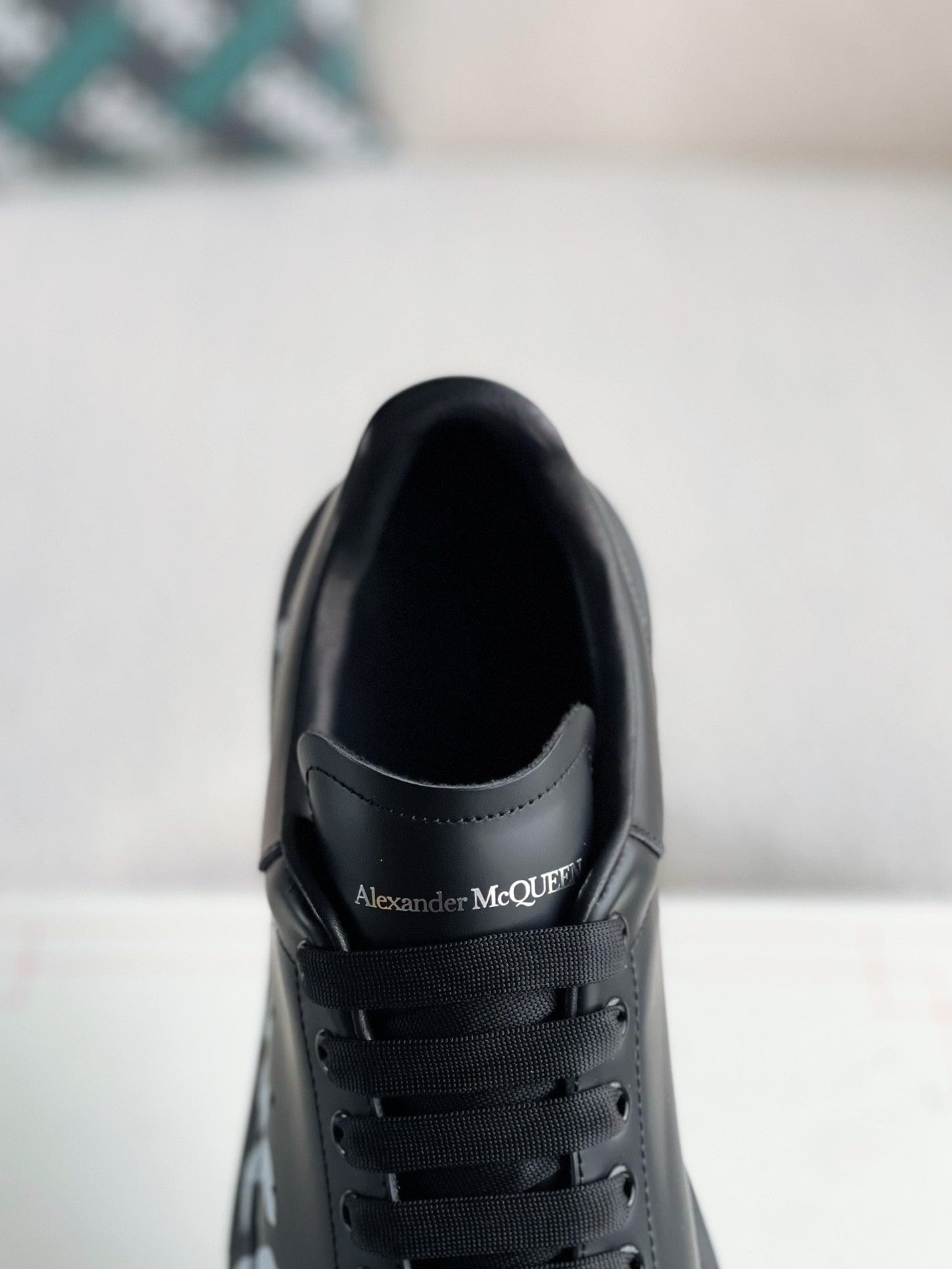 Alexander McQueen Oversized  Graffiti Black White Sneakers