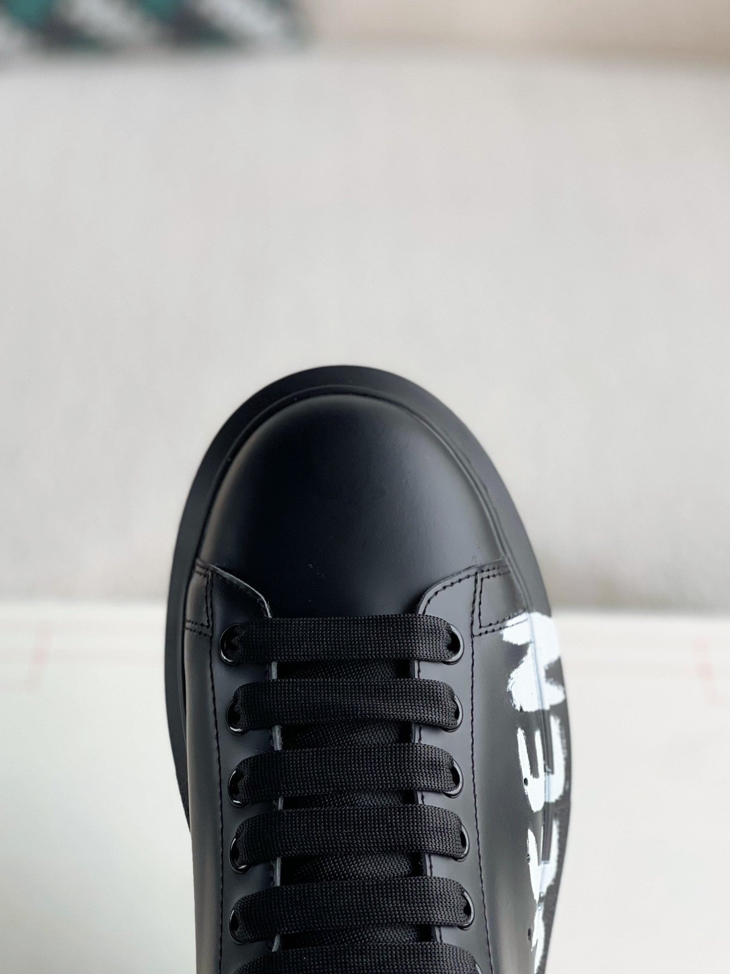 Alexander McQueen Oversized  Graffiti Black White Sneakers