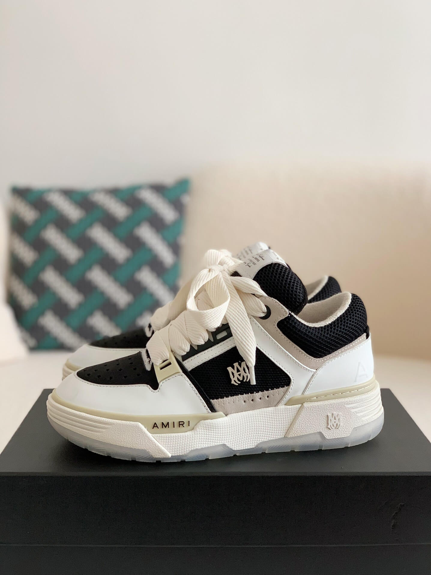 Amiri MA-1 Sneaker – White, Black & Bone – HolloShoe