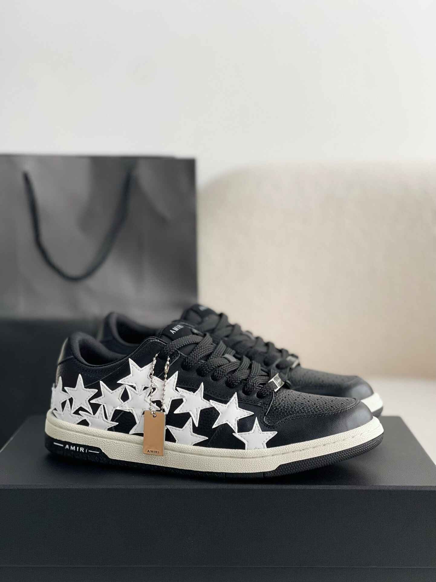 AMIRI Star Low Top Black White Sneakers – HolloShoe
