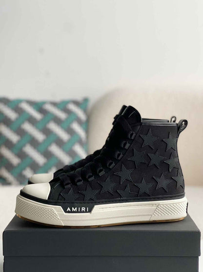 Amiri Stars Court High Top Black Sneakers