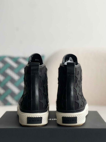 Amiri Stars Court High Top Black Sneakers