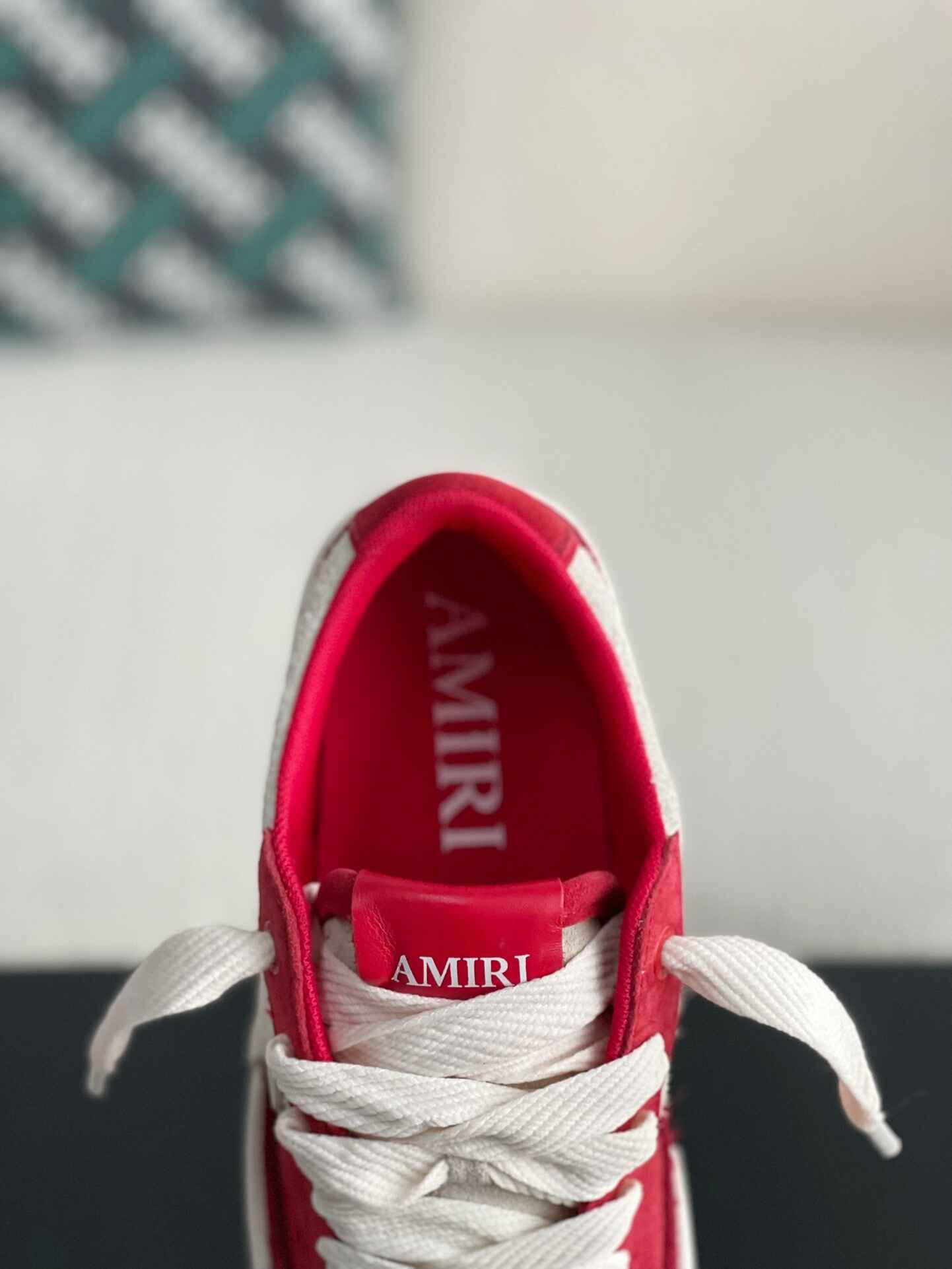 Amiri Red Cream Sunset Skate Sneakers