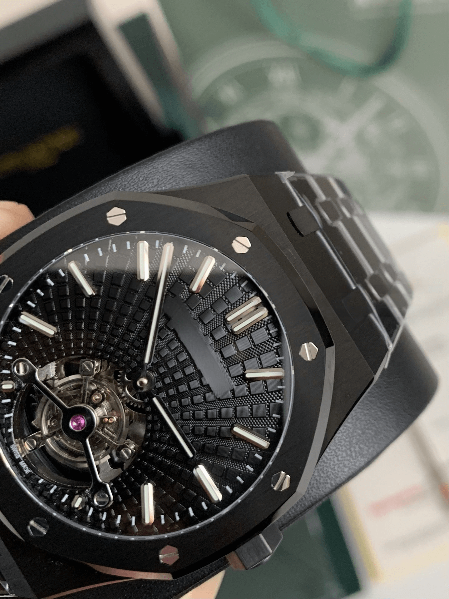 Audemars Piguet Royal Oak Selfwinding Flying Tourbillon Ref. 26730CE – Black Ceramic, Black Tapisserie Dial
