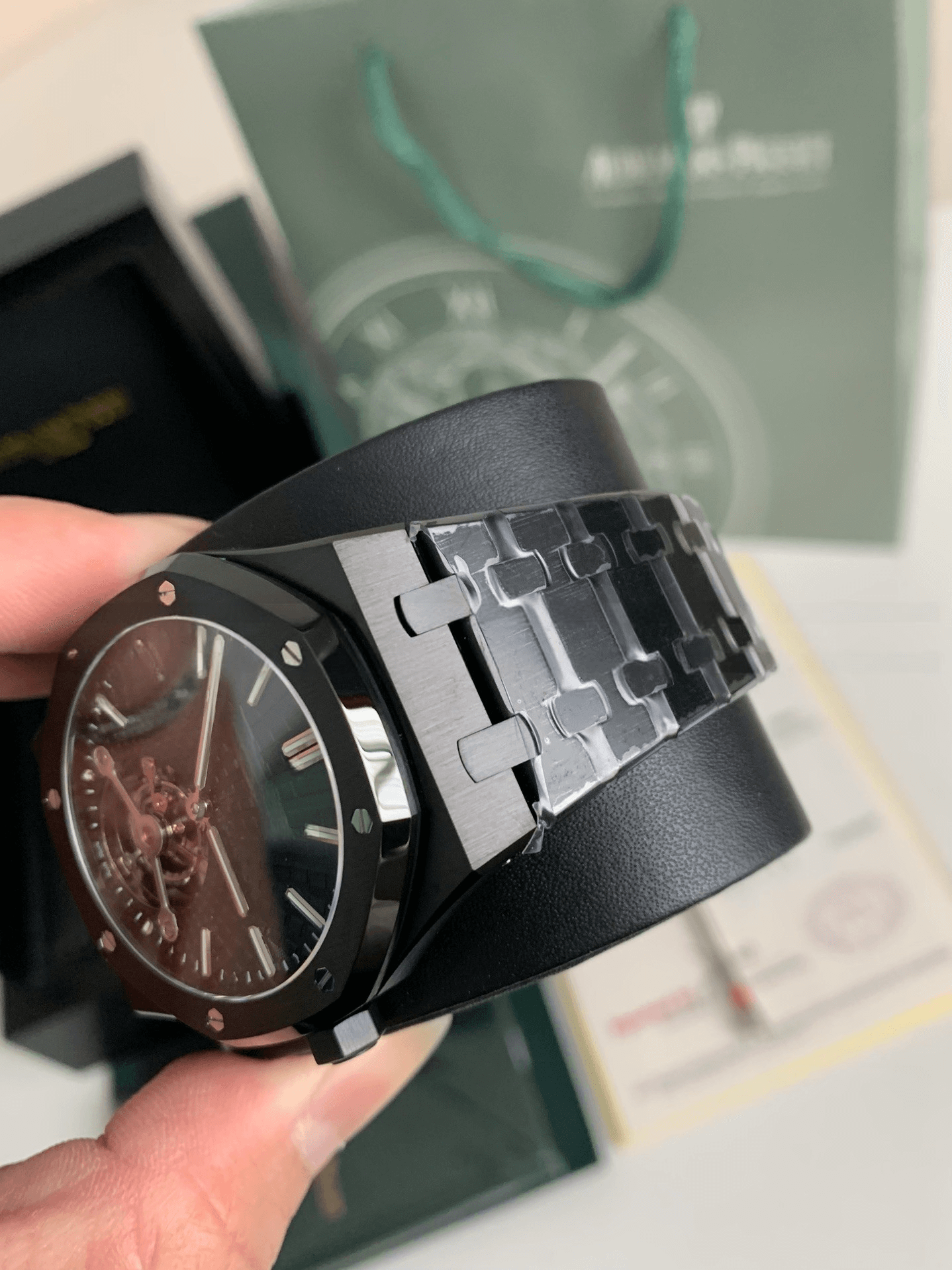 Audemars Piguet Royal Oak Selfwinding Flying Tourbillon Ref. 26730CE – Black Ceramic, Black Tapisserie Dial