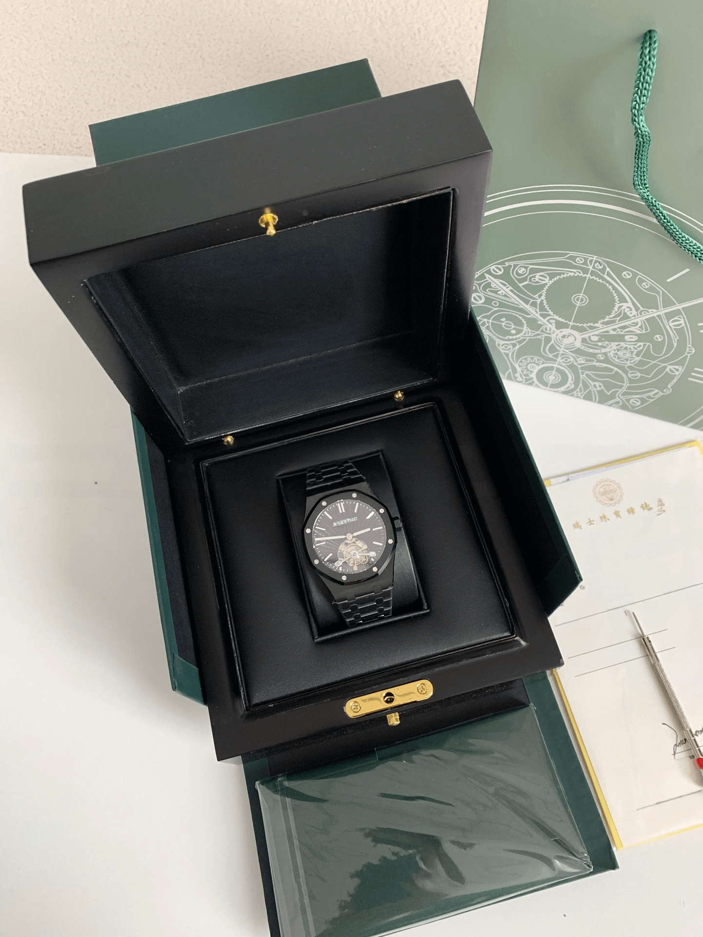 Audemars Piguet Royal Oak Selfwinding Flying Tourbillon Ref. 26730CE – Black Ceramic, Black Tapisserie Dial
