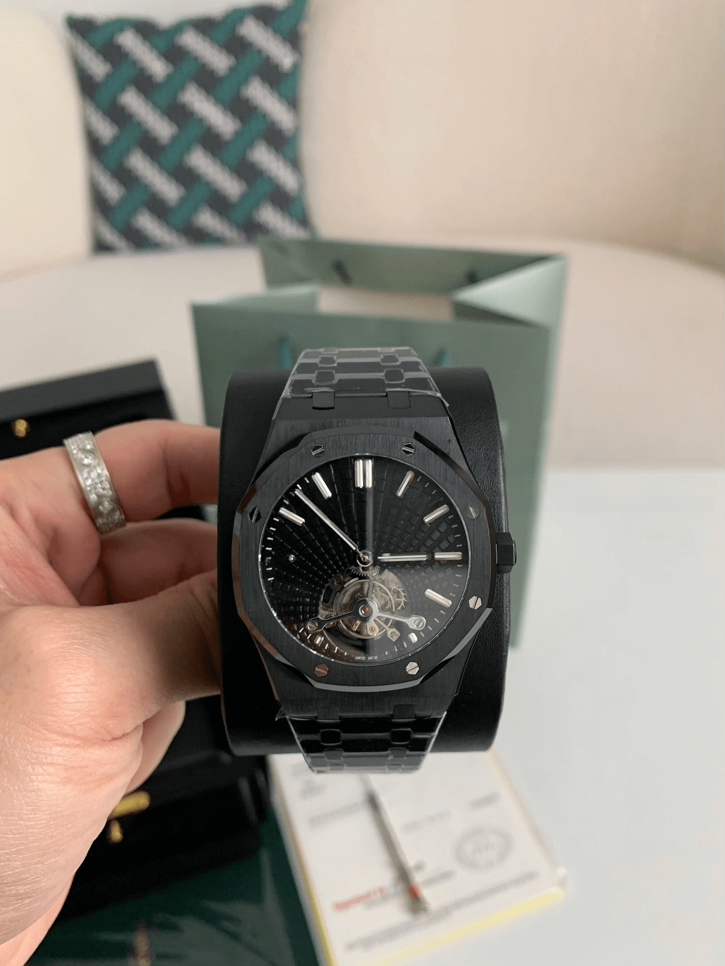 Audemars Piguet Royal Oak Selfwinding Flying Tourbillon Ref. 26730CE – Black Ceramic, Black Tapisserie Dial