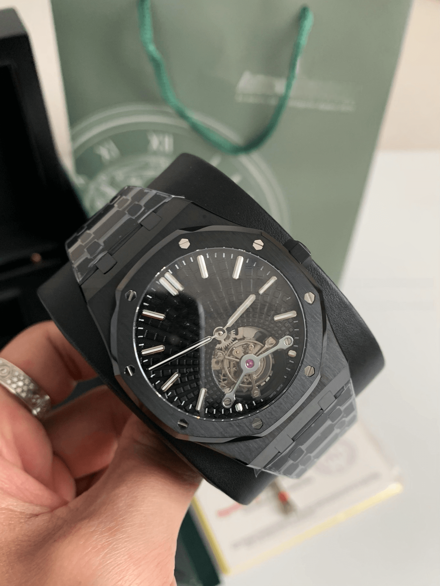 Audemars Piguet Royal Oak Selfwinding Flying Tourbillon Ref. 26730CE – Black Ceramic, Black Tapisserie Dial