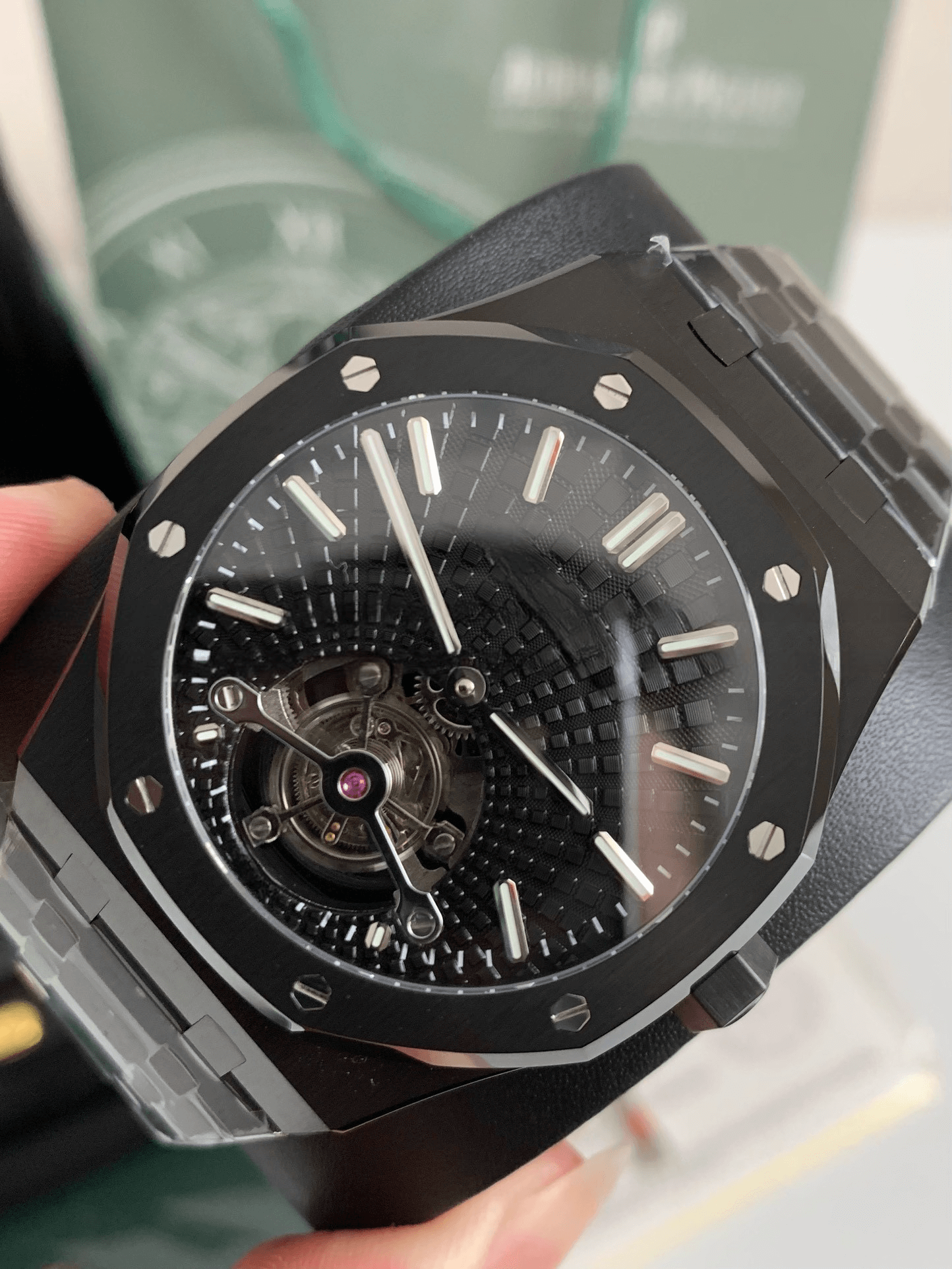 Audemars Piguet Royal Oak Selfwinding Flying Tourbillon Ref. 26730CE – Black Ceramic, Black Tapisserie Dial
