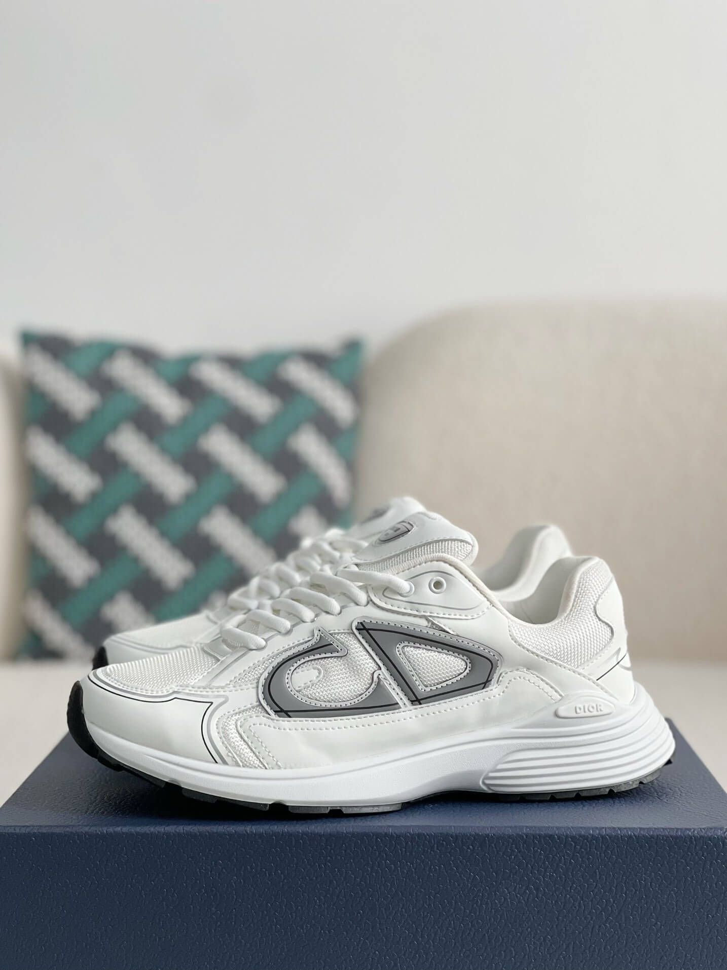 Dior B30 Low-Top Sneaker White Mesh and Technical Fabric with Grey