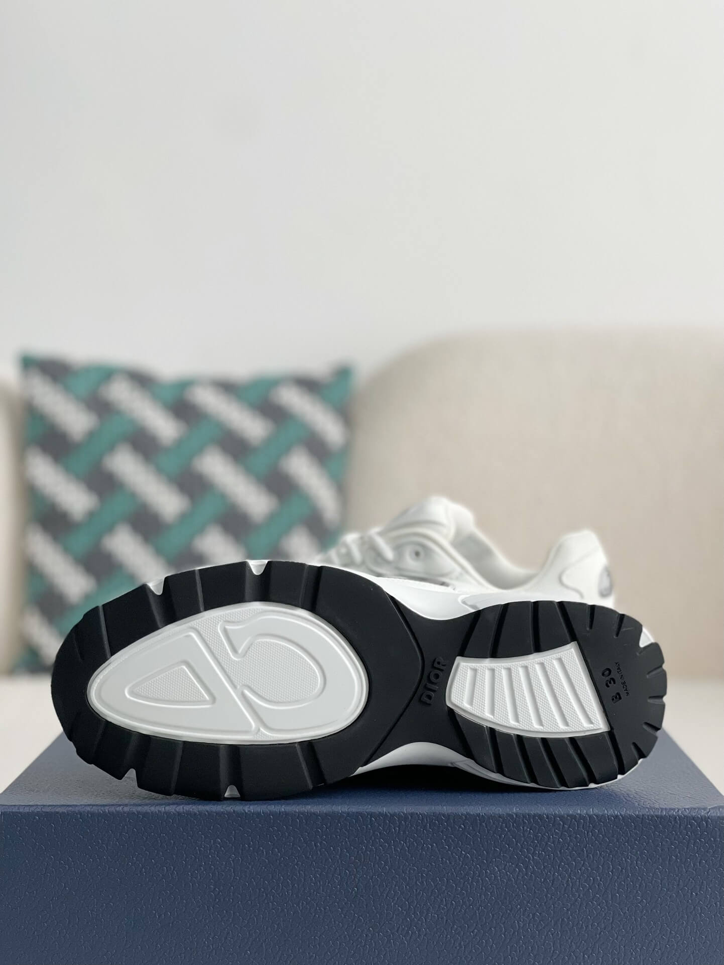 Dior B30 Low-Top Sneaker White Mesh and Technical Fabric with Grey
