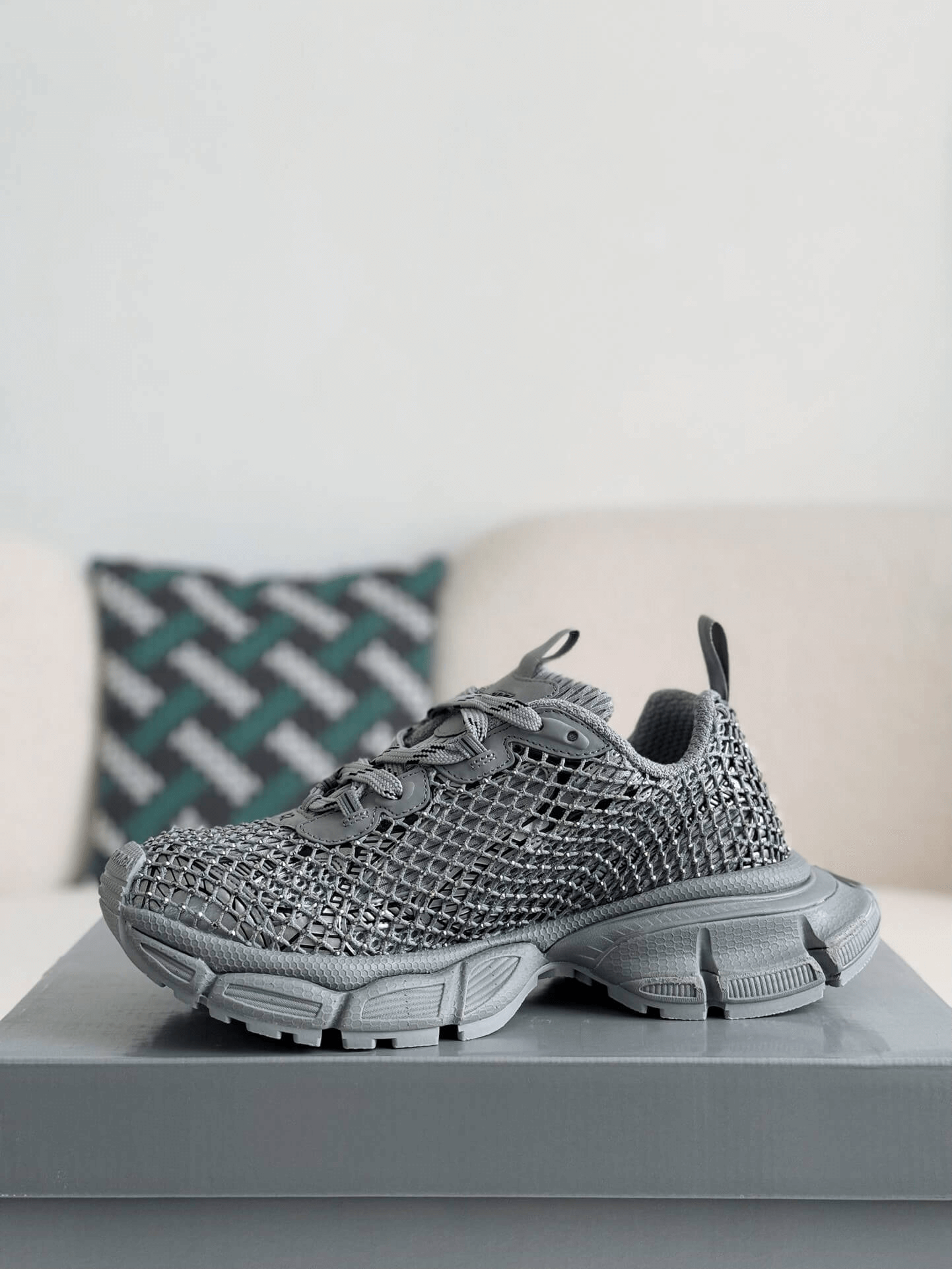Balenciaga 3XL Sneaker Mesh Rhinestone – Grey