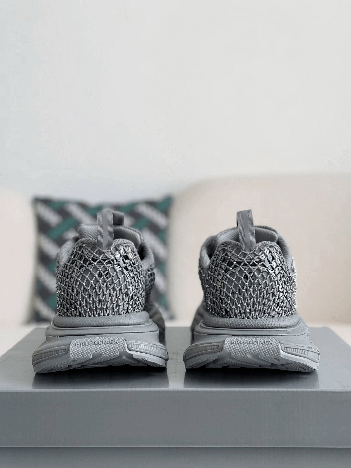 Balenciaga 3XL Sneaker Mesh Rhinestone – Grey