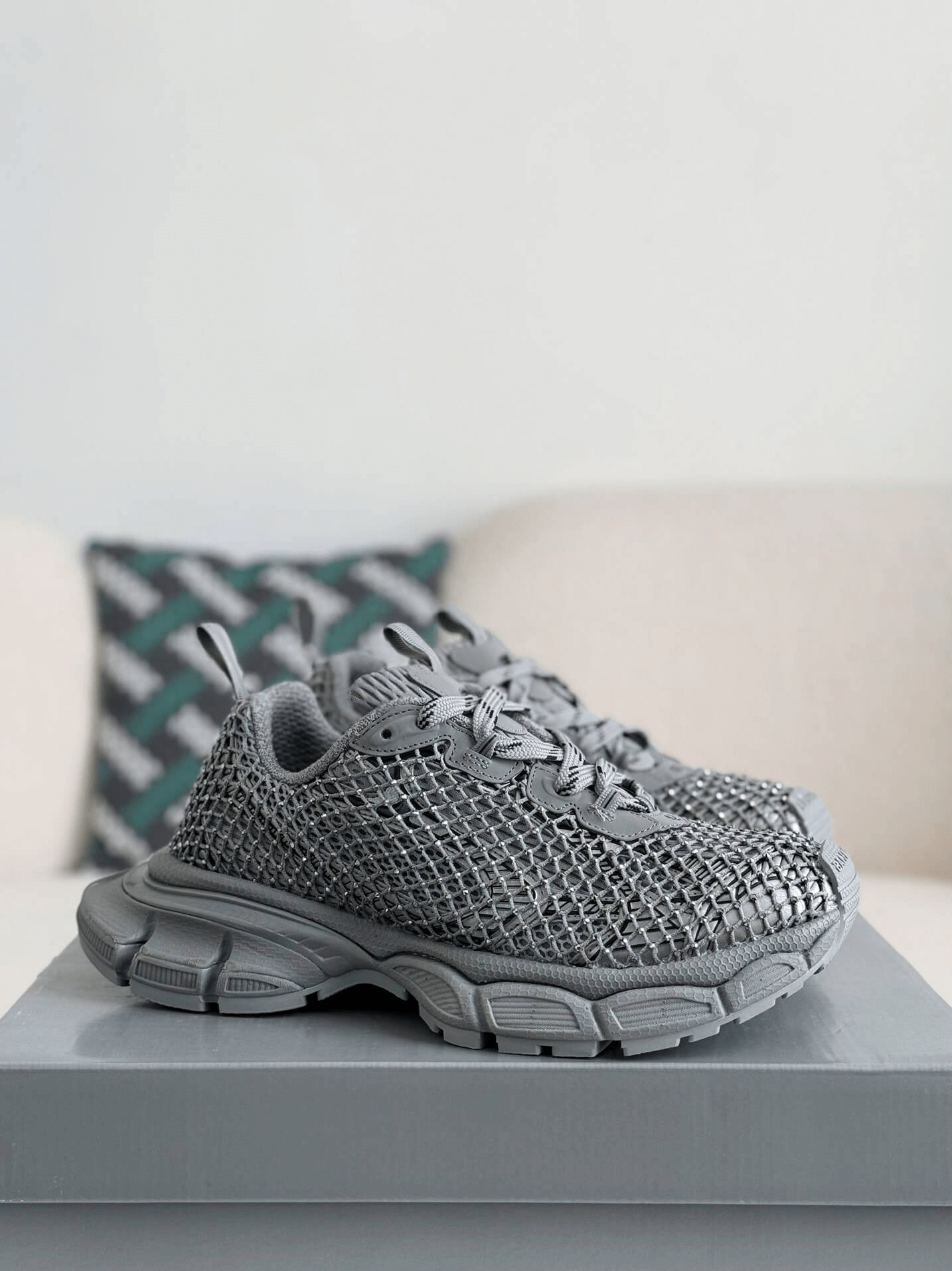 Balenciaga 3XL Sneaker Mesh Rhinestone – Grey