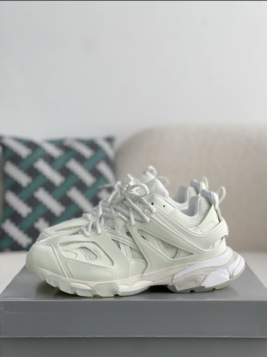 Balenciaga Track Sneaker – Triple White / Chalk