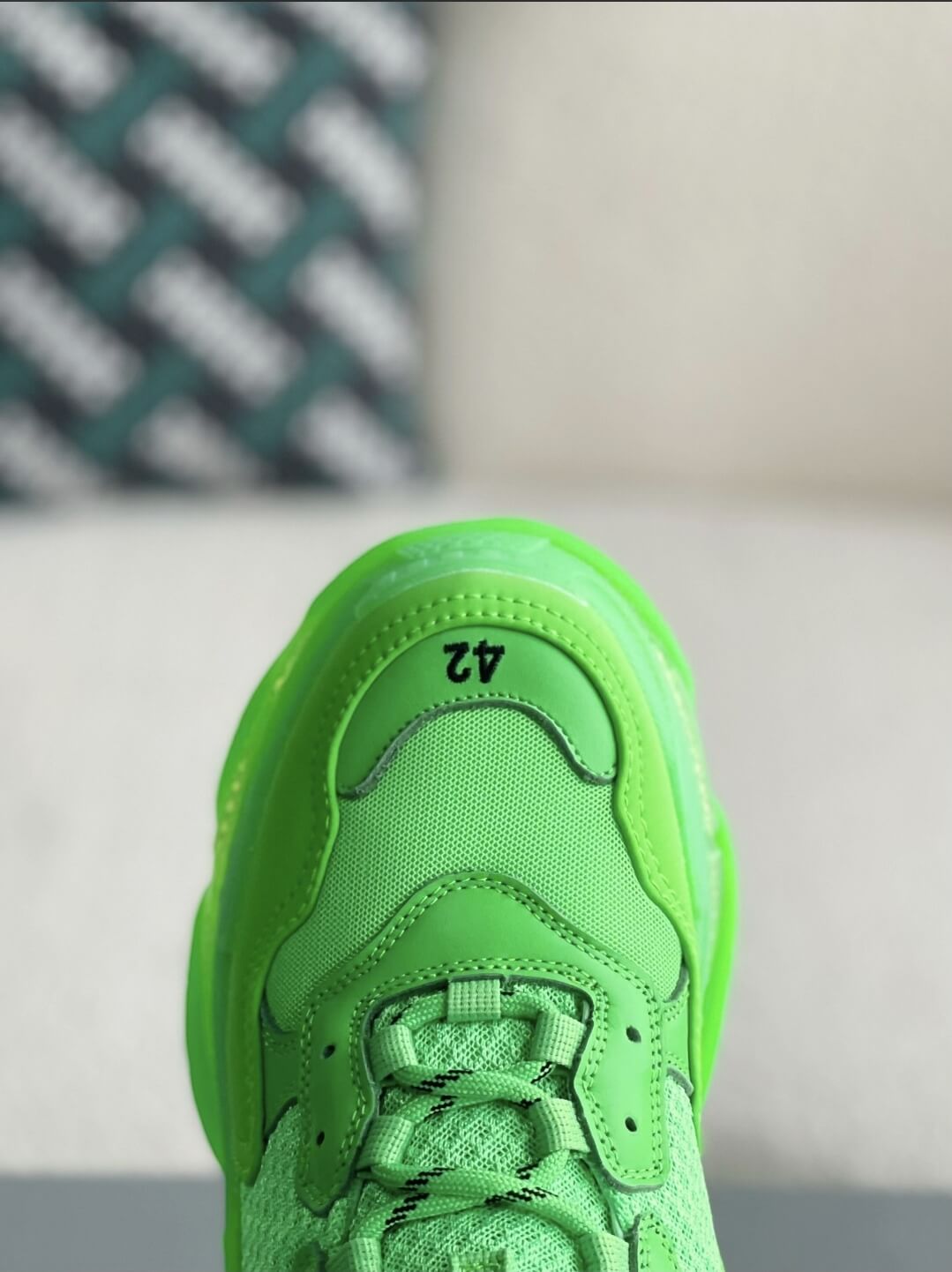 Balenciaga Triple S Sneaker Clear Sole – Neon Green – HolloShoe