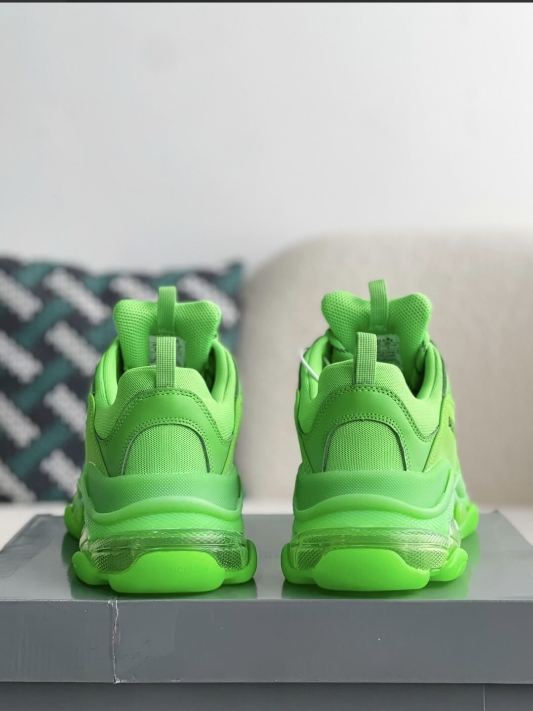 Balenciaga Triple S Sneaker Clear Sole – Neon Green – HolloShoe