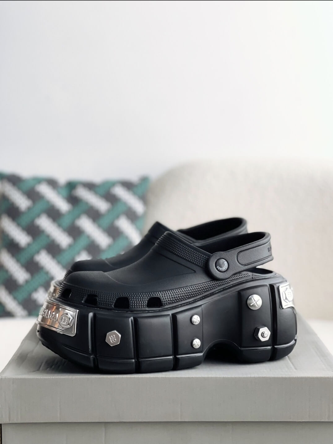 Balenciaga HardCrocs Mules Black