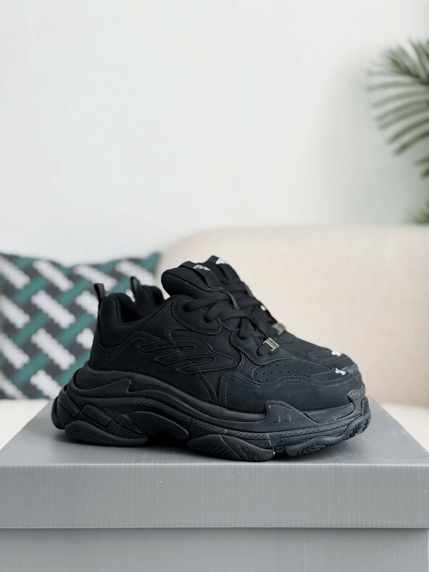 Balenciaga Triple S Sneaker – Full Black Nubuck & Mesh