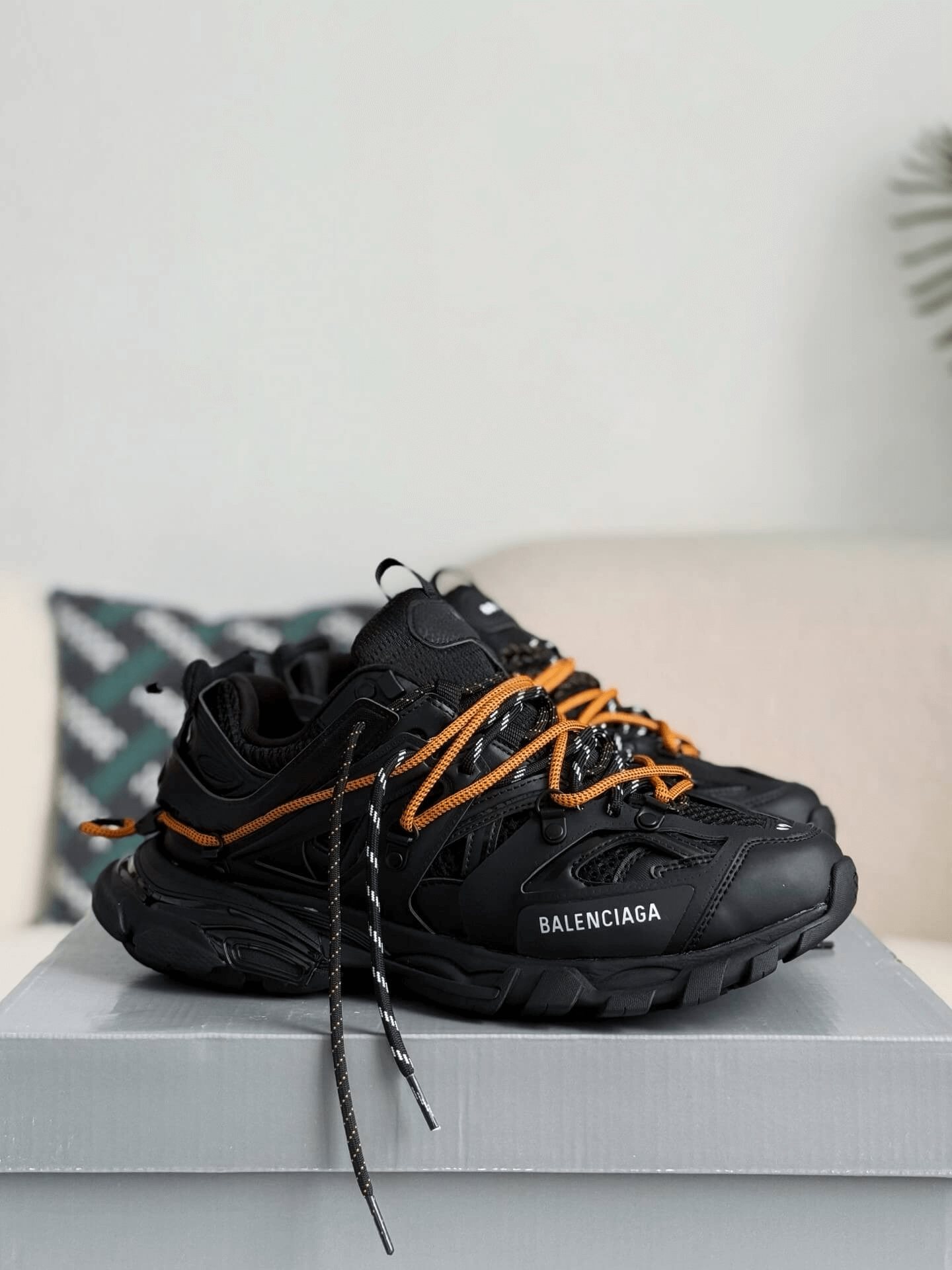 Balenciaga Track Sneaker – Black & Orange Hiking Laces