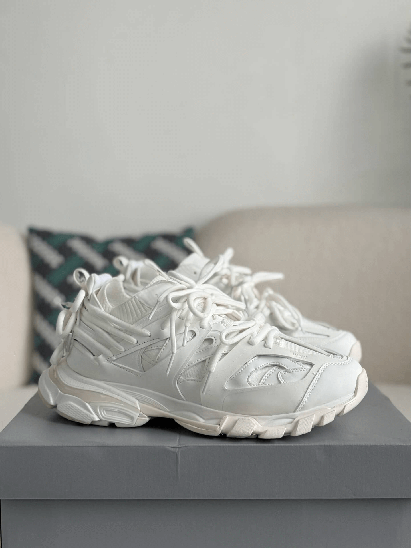 Balenciaga Track Sneaker in White Mesh and Nylon
