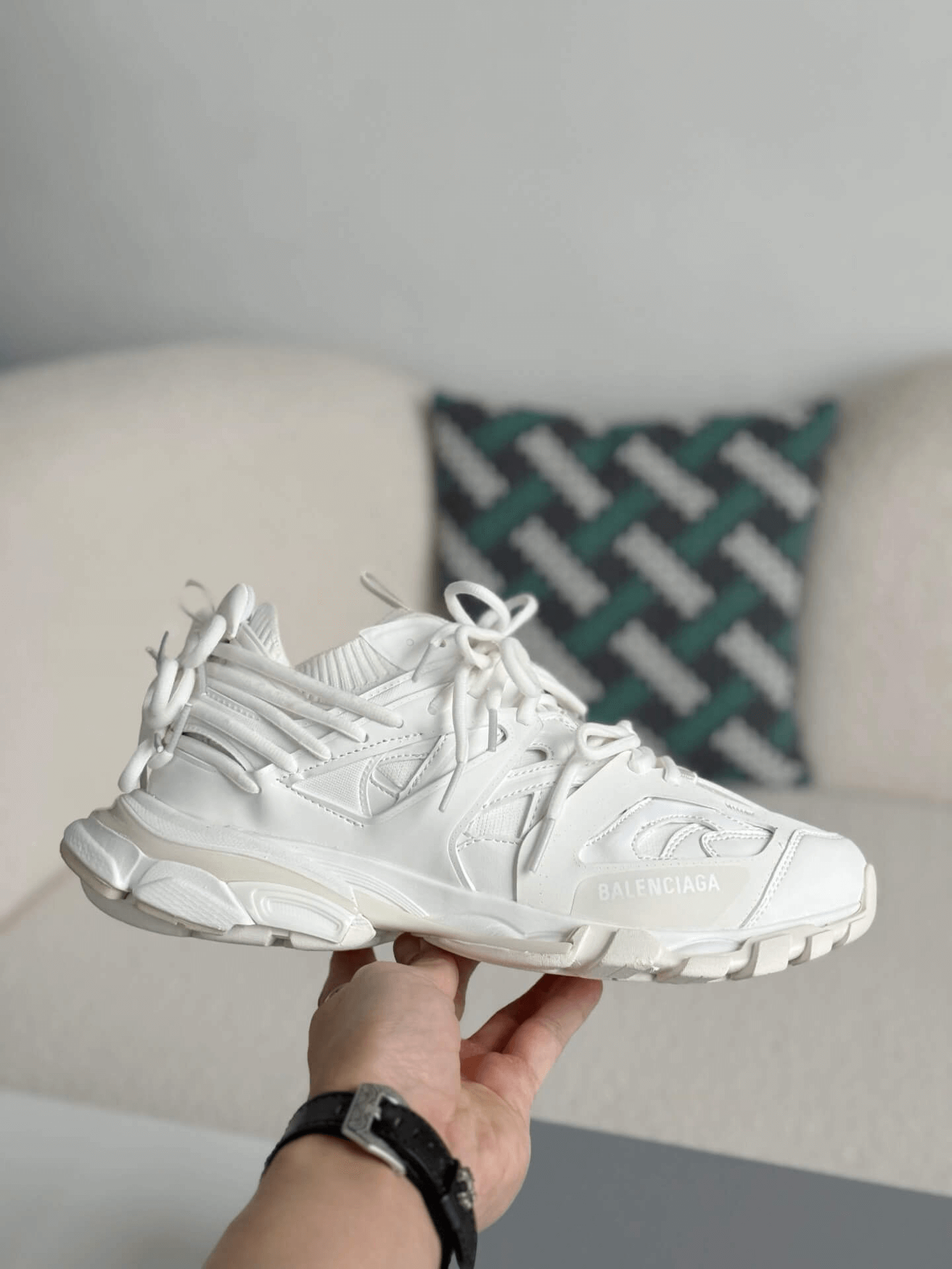 Balenciaga Track Sneaker in White Mesh and Nylon