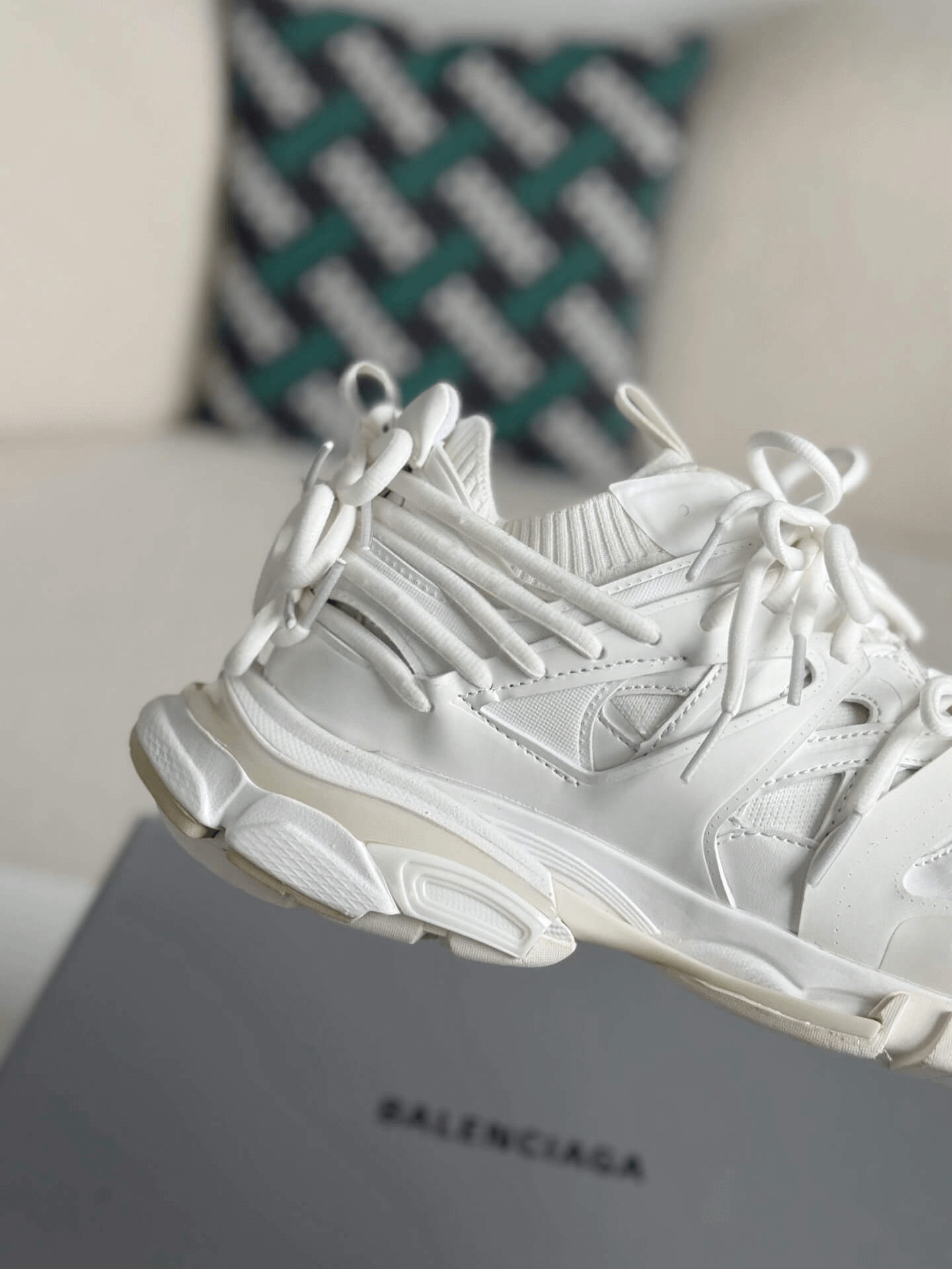 Balenciaga Track Sneaker in White Mesh and Nylon