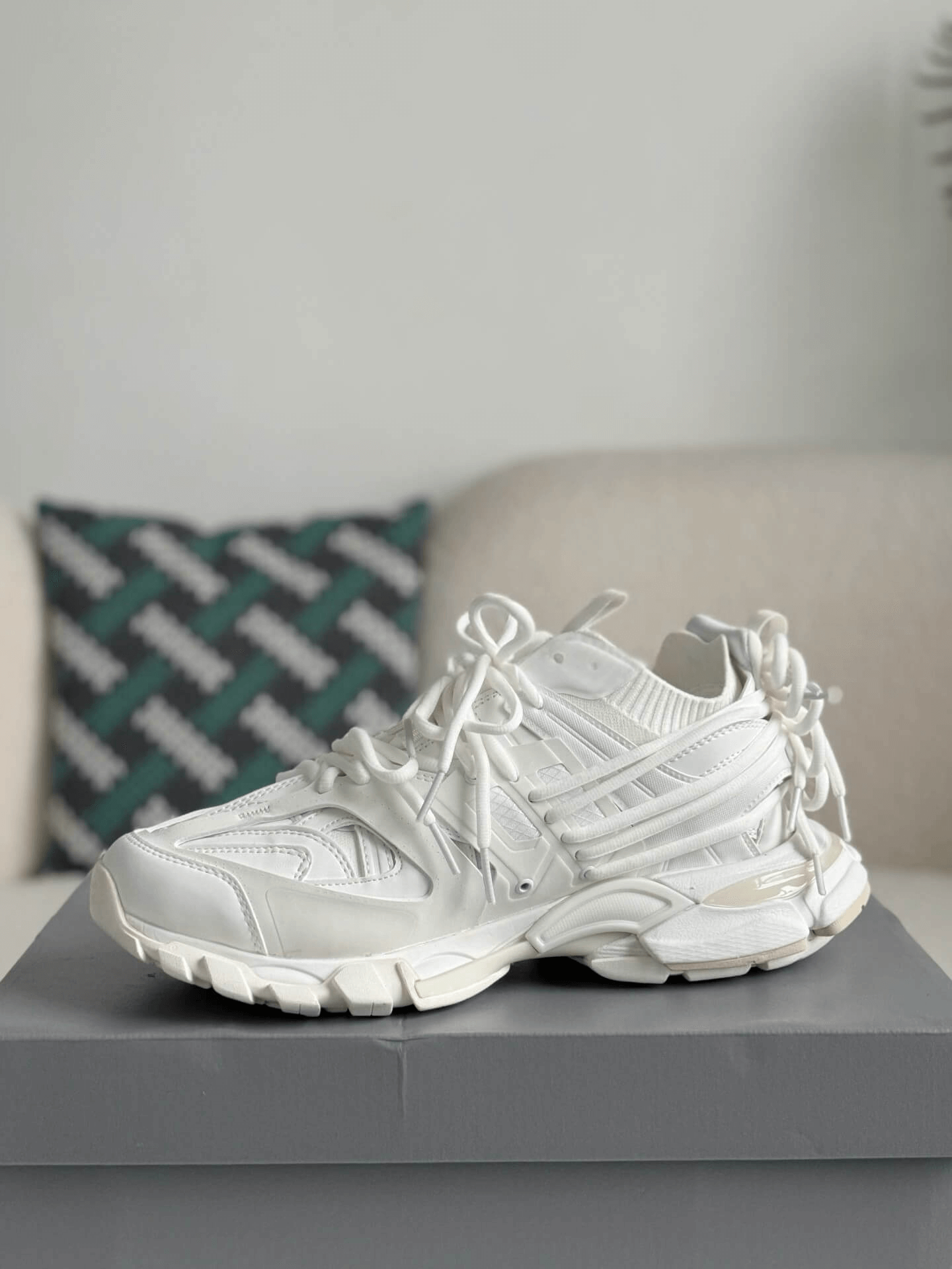 Balenciaga Track Sneaker in White Mesh and Nylon