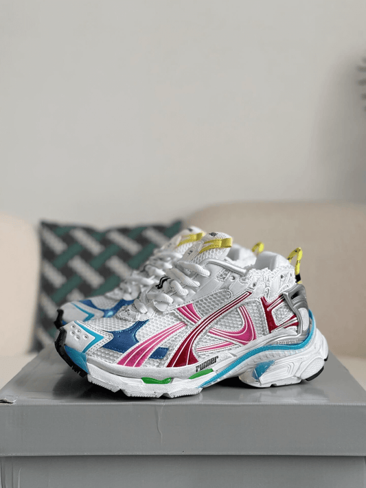 Balenciaga Runner Sneaker – Multi-Color White, Pink & Blue