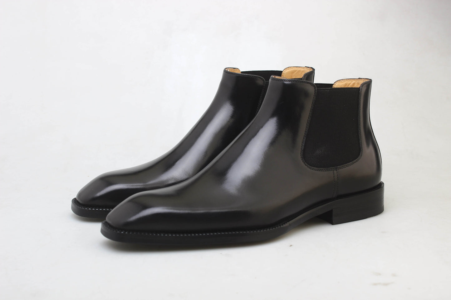 Black Leather Chelsea Boots