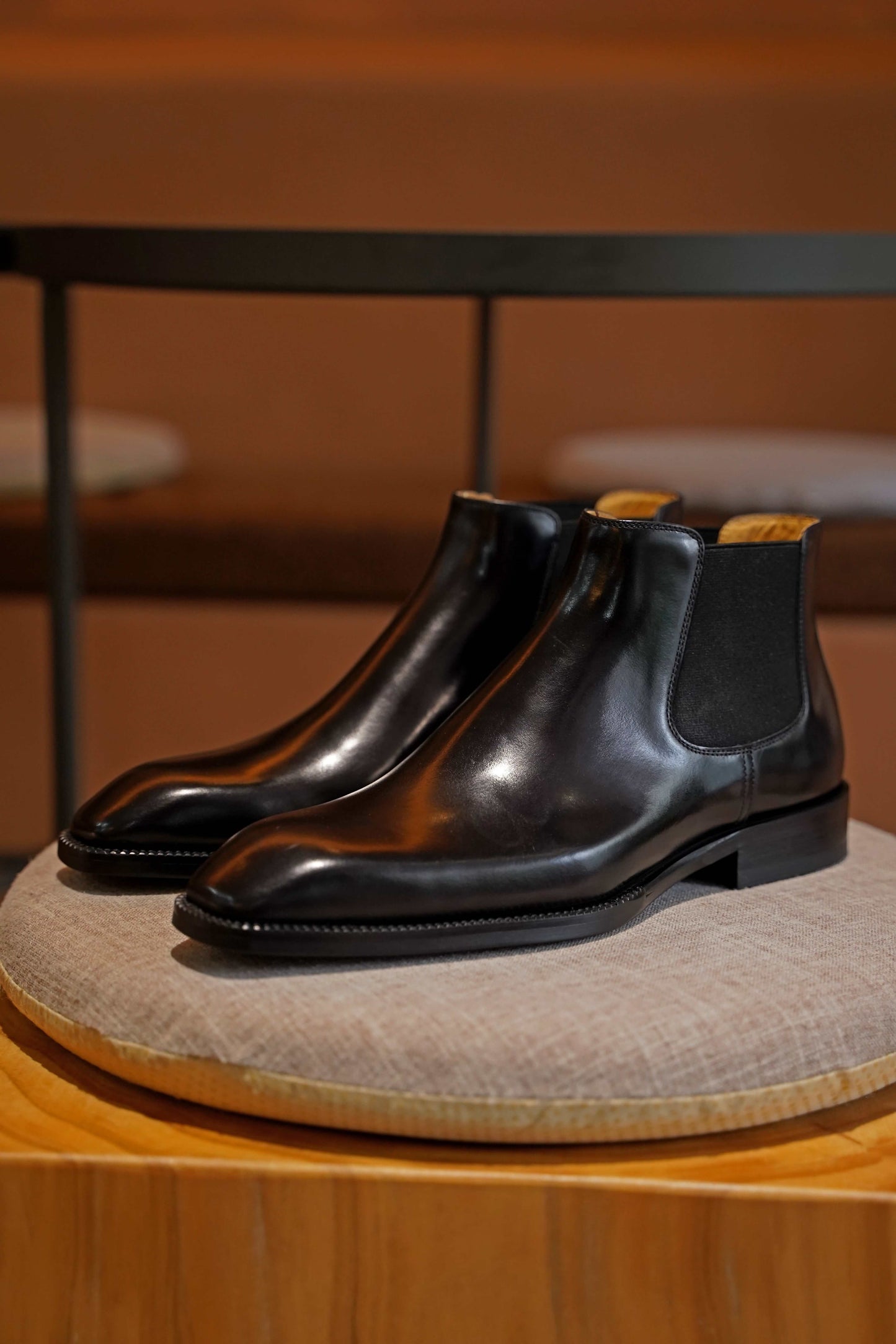 Black Leather Chelsea Boots