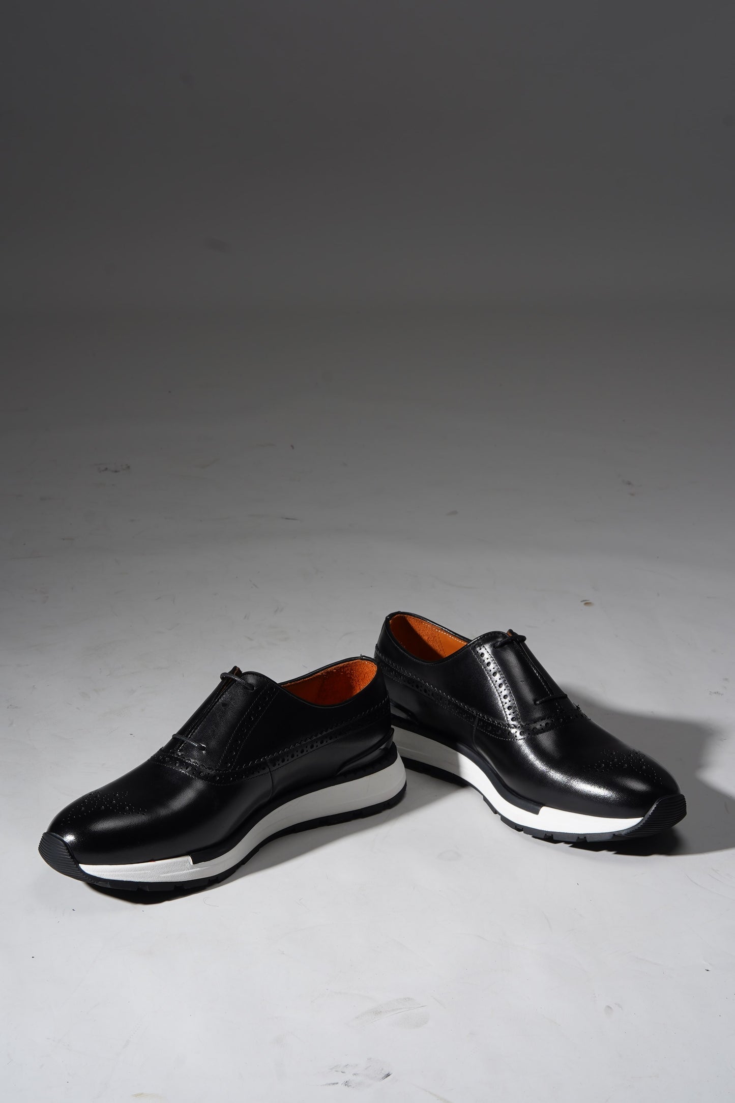 Black Brogue Sneakers for Men by HolloShoe