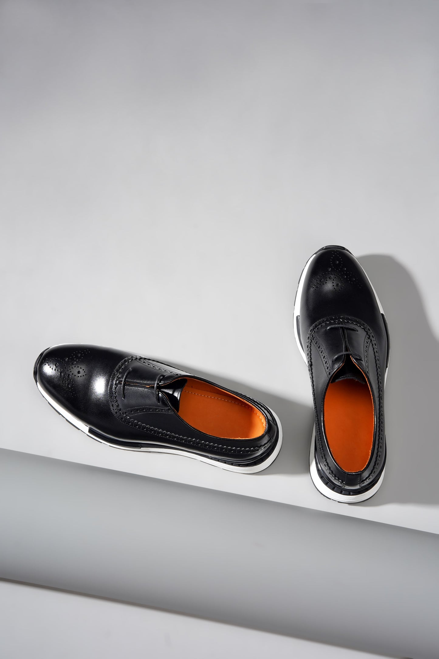 Black Brogue Sneakers for Men by HolloShoe