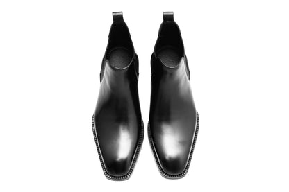 High-Quality Black Leather Chelsea Boots