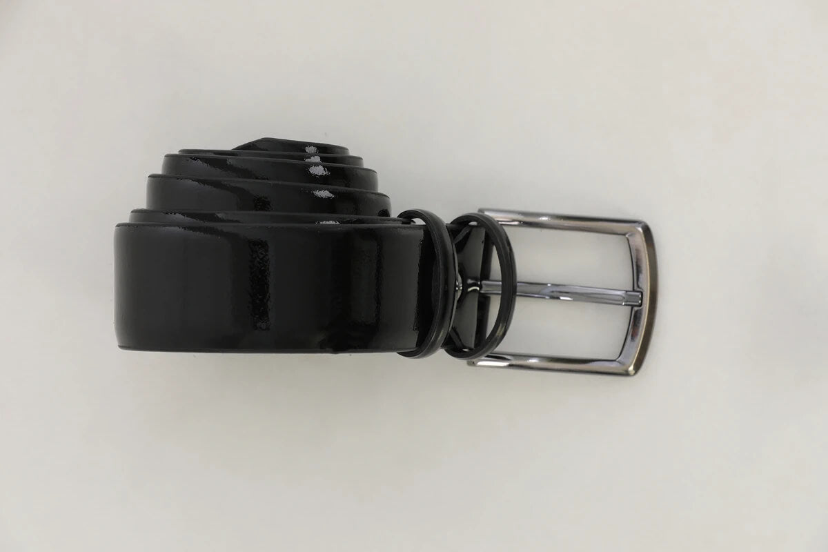 BLACK PATENT LEATHER BELT