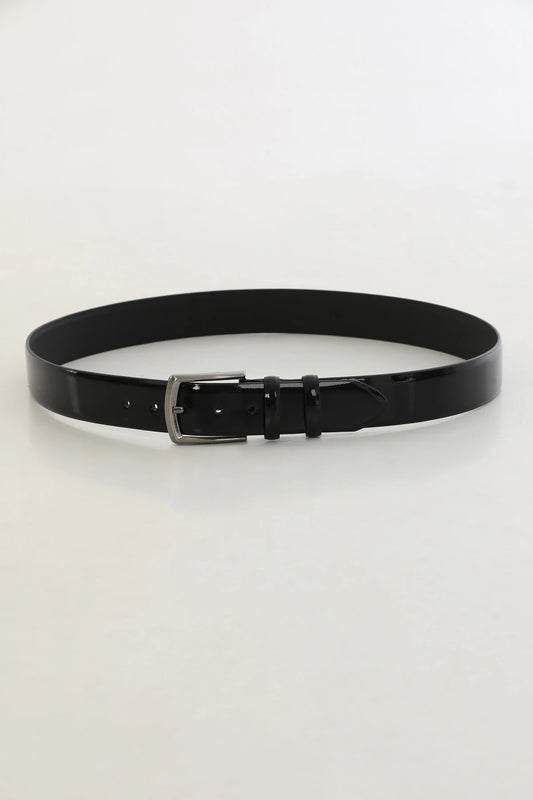 BLACK PATENT LEATHER BELT